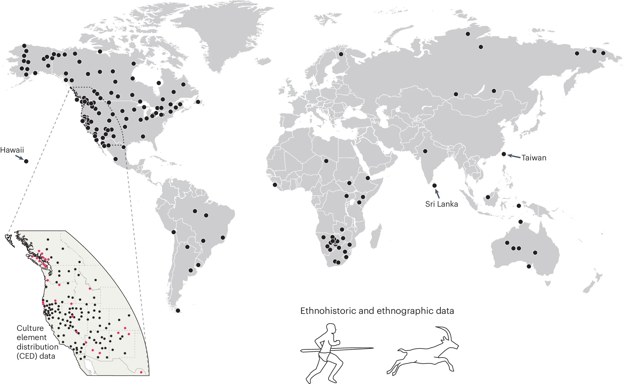 A map of endurance pursuit examples from around the world. 